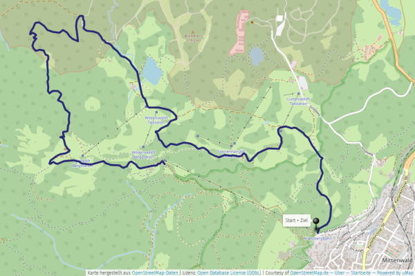 Karte Kranzberg Wildensee Korbinianhütte